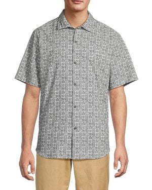Tommy Bahama Printed Short-Sleeve Shirt - Grey