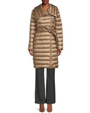 Via Spiga Packable Belted Puffer Coat - Natural