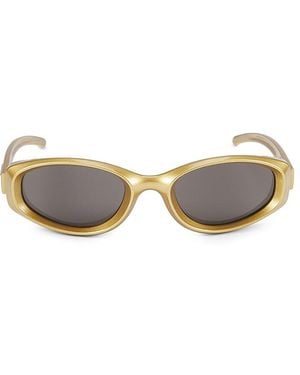 Bottega Veneta 56Mm Oval Sunglasses - Metallic