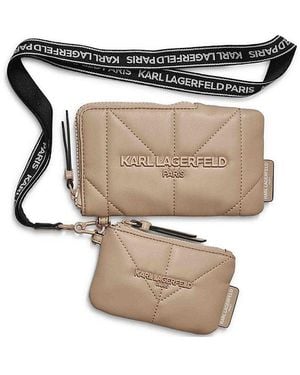 Karl Lagerfeld Maybelle Quilted Nylon Lanyard With Removable Pouch - Black