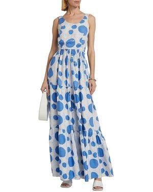 Busayo Idowu Printed Maxi Dress - Blue