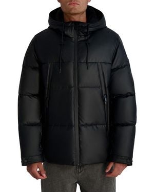 Karl Lagerfeld Hooded Down Regular-Fit Jacket - Black