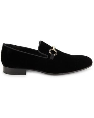 Saks Fifth Avenue Velvet Smoking Slippers - Black