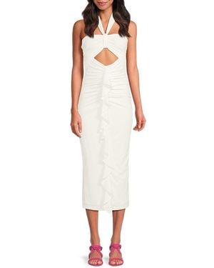 Torn By Ronny Kobo Demi Frill Midi-Dress - White