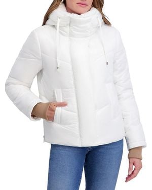 Kensie Cire Faux-fur Trimmed Hooded Puffer Jacket - White