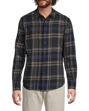 Vince Cambria Plaid Cotton Shirt - Black