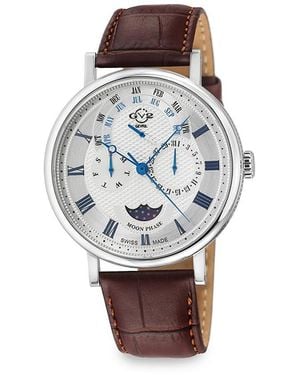 Gv2 Maestro Stainless Steel & Leather-Strap Watch/42Mm - White