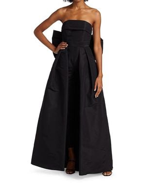Alexia Maria Margaret Bow Silk Jumpsuit - Black