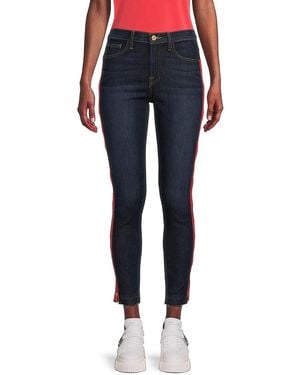 Etienne Marcel Mid Rise Side Striped Cropped Skinny Jeans - Blue