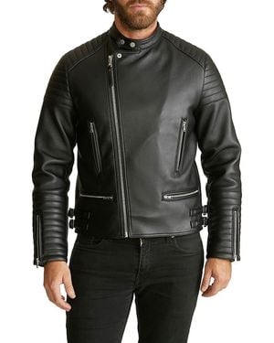 Robert Graham Faux Leather Moto Jacket - Black
