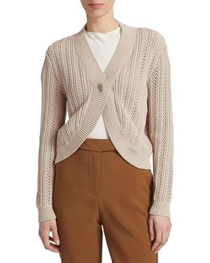 Saks Fifth Avenue Collection Crochet Pointelle Bolero Cardigan - Natural