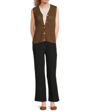 Saks Fifth Avenue Crochet Cardigan - Black