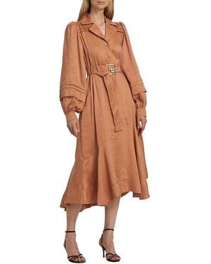 Aje. Caroline Belted Midi-dress - Brown