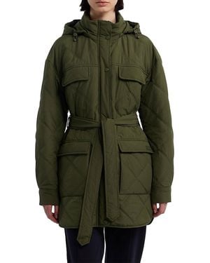 HUNTER Friday Quilted Packable Hooded Jacket - Green