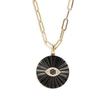 Effy 14k Yellow Gold, Sapphire, Onyx & Diamond Pendant Necklace - Pink
