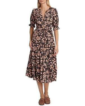 Rails Eliana Floral Tiered Midi-dress - Natural