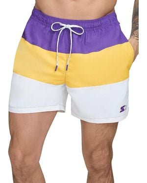Starter Colorblocked Volleyball Shorts - Blue