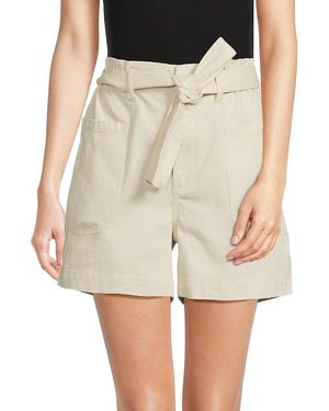 DKNY Belted Paperbag-Waist Shorts - Natural