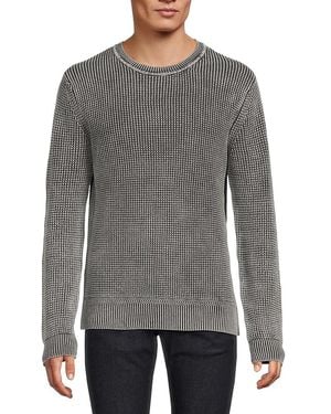 HUNTER Textured Cotton Crewneck Sweater - Gray