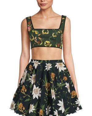 Agua Bendita 'Amanda Marina Floral Crop Top - Green