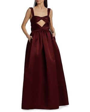 Adam Lippes Francesca Silk Cut-Out Gown - Red