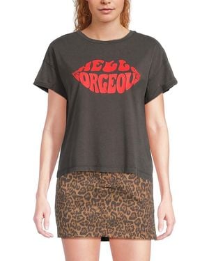 Noisy May Graphic Cotton T-Shirt - Grey