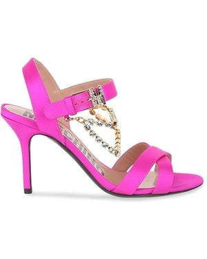 Love Moschino 90mm Rhinestone-embellished Stiletto Sandals - Pink