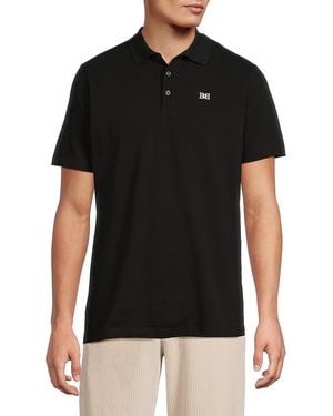Bally B-Chain Embroidered-Logo Cotton Polo Shirt - Black
