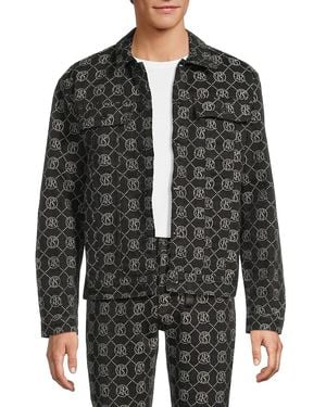 PRPS Takaora Monogram Cotton Shirt Jacket - Black