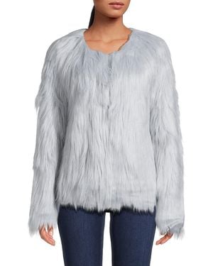 Unreal Fur Dream Faux Fur Roundneck Jacket - Grey