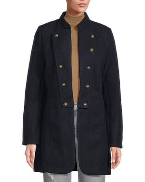 Tommy Hilfiger Mandarin Collar Open Front Jacket - Black