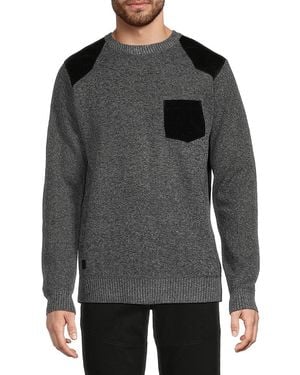 Buffalo David Bitton Widean Polar Fleece-Lined Sweater - Gray