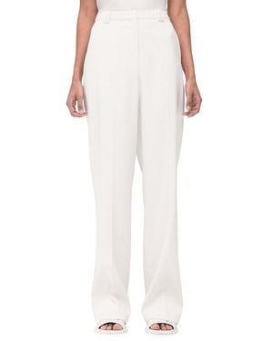 Another Tomorrow Fluid Straight-Leg Trousers - White