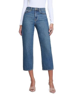 L'Agence June Cropped Straight-Leg Jeans - Blue