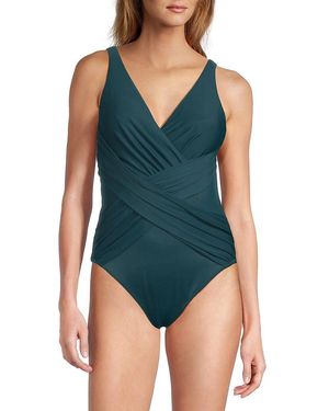 Miraclesuit Illusionist Crossover One-Piece Swimsuit - Blue