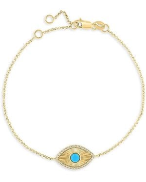 Effy 14k Yellow Gold, Turquoise & Diamond Bracelet - Metallic