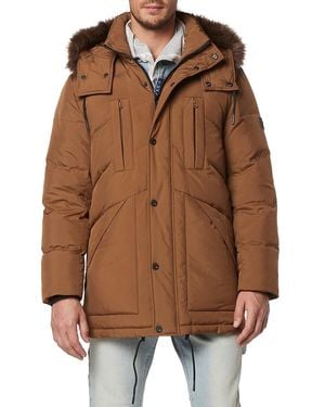 Andrew Marc Tremont Faux Fur Trim Parka - Brown