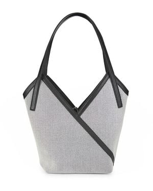 Rag & Bone Alix Cotton & Leather Carry Bag - White
