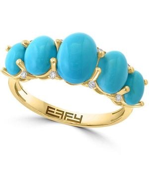 Effy 14K, & Diamond Ring - Blue