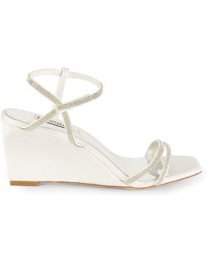 Badgley Mischka 75Mm Embellished Wedge Sandals - White