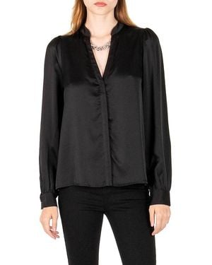 SECRET MISSION Bleeker Vivi Silk Shirt - Black