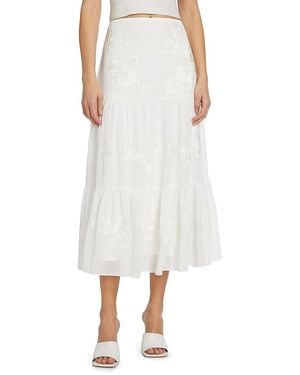 Kobi Halperin Harper Tiered Chiffon Midi-Skirt - White