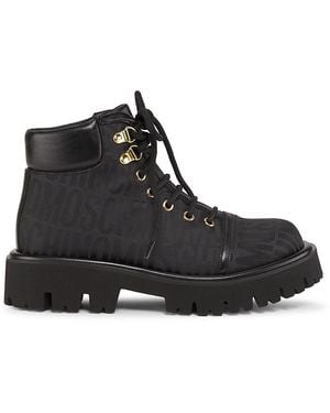 Moschino Monogram Chunky Boots - Black