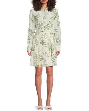 Jason Wu Printed Silk Shirt Minidress - Natural