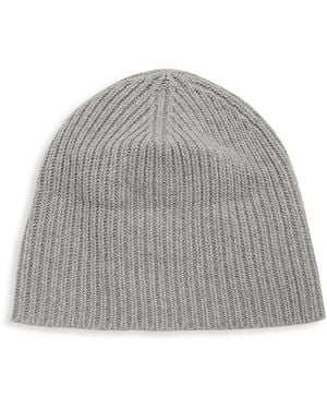 Portolano Knitted Cashmere Toque Beanie - Gray