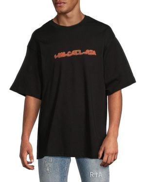 RTA Drop-Shoulder Cotton T-Shirt - Black