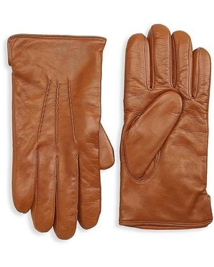 Saks Fifth Avenue Collection Cashmere-lined Leather Gloves - Brown