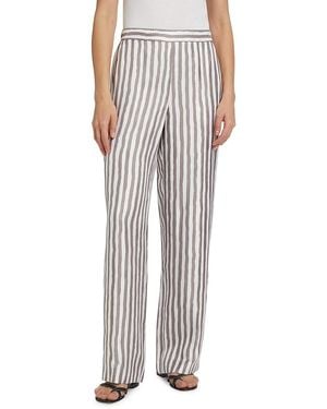 Theory Striped Silk Trousers - White
