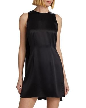 Alejandra Alonso Rojas Silk Cape Sleeveless Minidress - Black