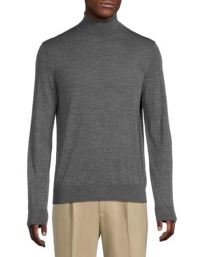 Bruno Magli Classic Fit Merino Wool Turtleneck Jumper - Grey